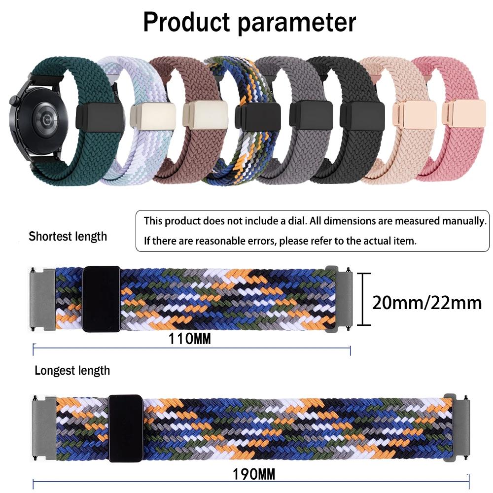 Cinturino Magnetico in Nylon 20mm 22mm Per Garmin Forerunner 570 265 55 255 Active 6 5/Vivomove Trend/Vivoactive 6 5/Venu 3/2 Braccialetto