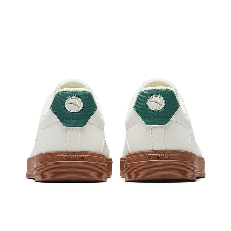 Anta Lifestyle Series Classic Simple Versatile Durable Lightweight Low-Top Skate Shoes Men Sneakers White Green 912538026-5