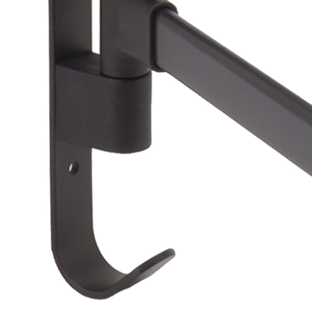 Black Swivel Towel Rack Aluminum Towel Holder Swing Arm Towel Rack Bathroom Kitchen Laundry Room 3-Arm