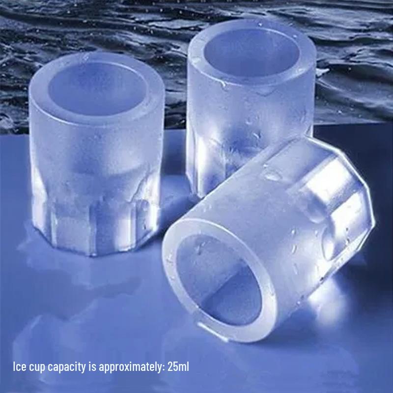 Silicone 4-Hole Ice Cube Tray for Whiskey and Summer Drinks