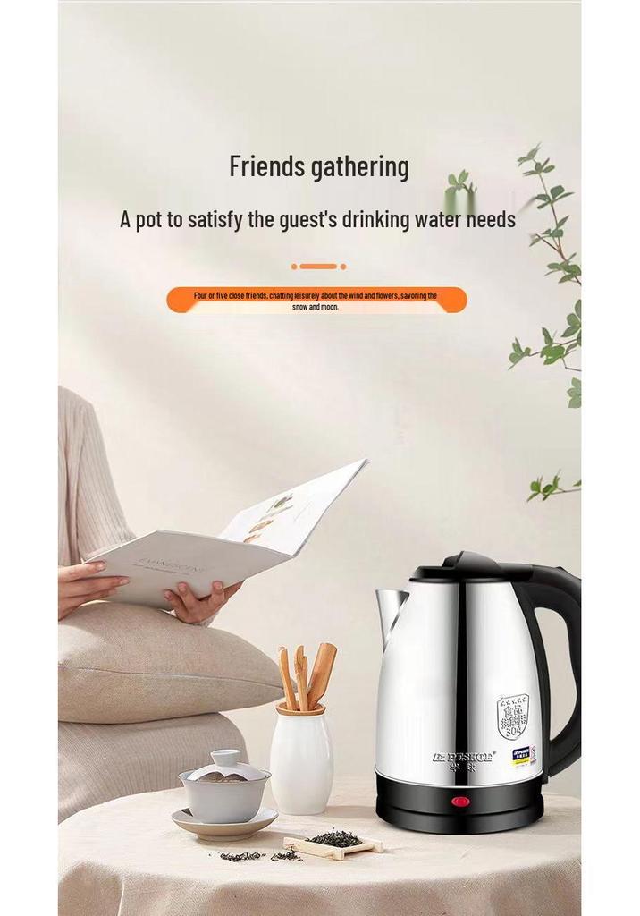 1500W Electric Kettle with Auto Shut-Off, 304 Stainless Steel
