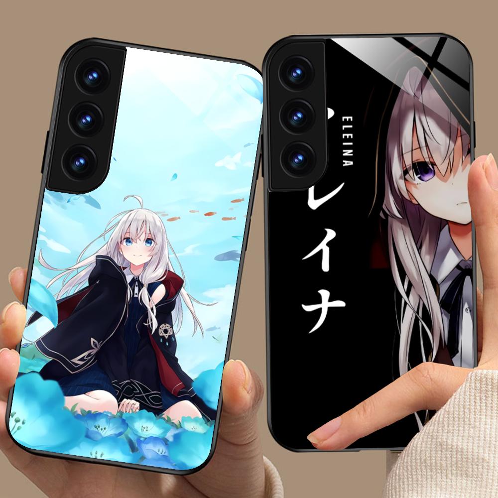 Wandering Witch Elaina Glass Mobile Phone Case for Samsung Galaxy A56 55 54 53 52 51 36 35 34 23 16 15 5G Colorful Cover