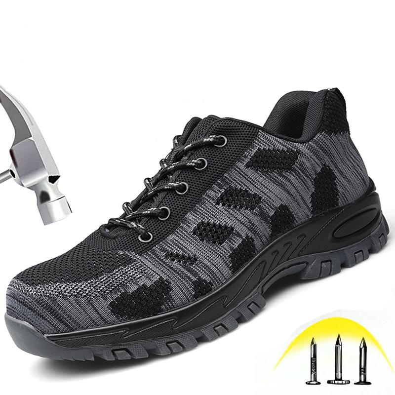 Newest -105 Holfredterse Boots Mens Work Steel Toe Shoes Anti-Smash Comfortable Protection Outdoors Lightweight Shoes