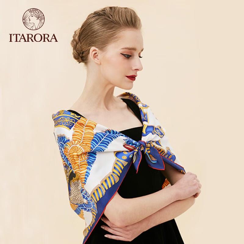 ITARORA 100% Mulberry Silk Square Scarf