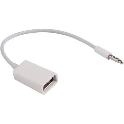 3.5mm Male AUX Audio Plug Jack To USB 2.0 Female Converter Cable Cord EN