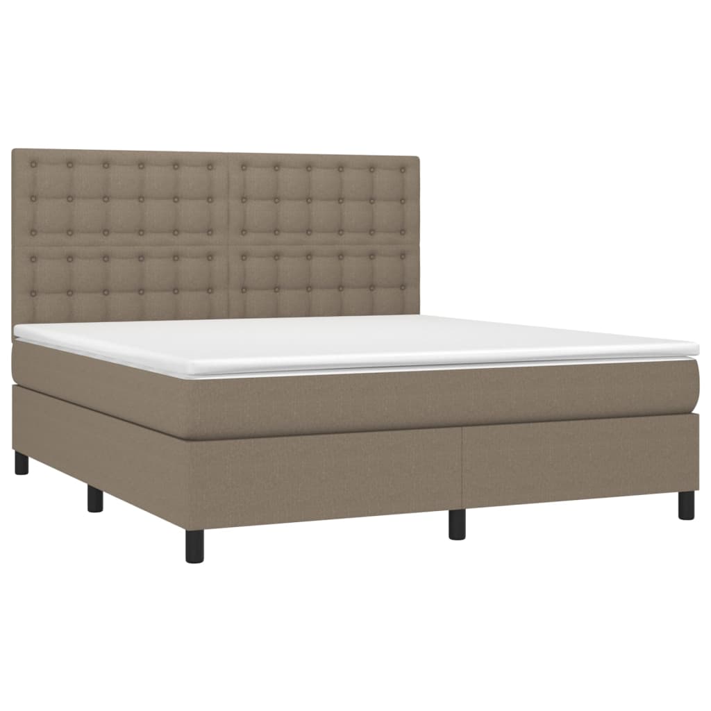 Vidaxl Letto Continentale Con Materasso, Taupe, Tessuto, 180X200 Cm