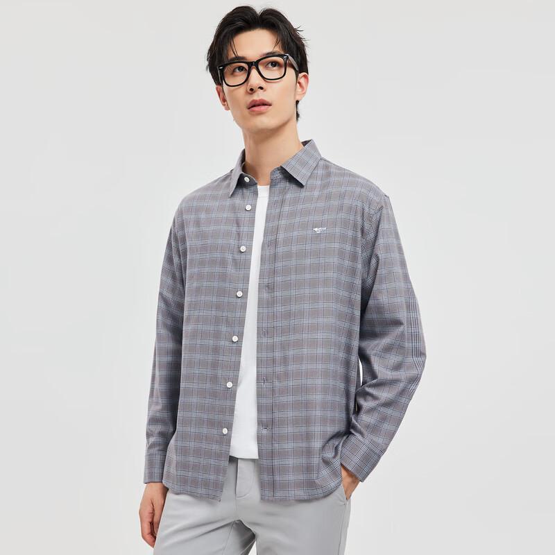 Septwolves Men's Plaid Casual Long-Sleeve Shirt
