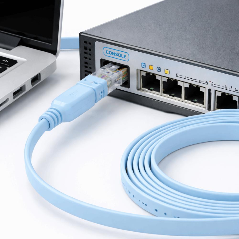 Extension Line RS232 Console Cable Stable Connections RJ45 Console Cable  Laptop Computer