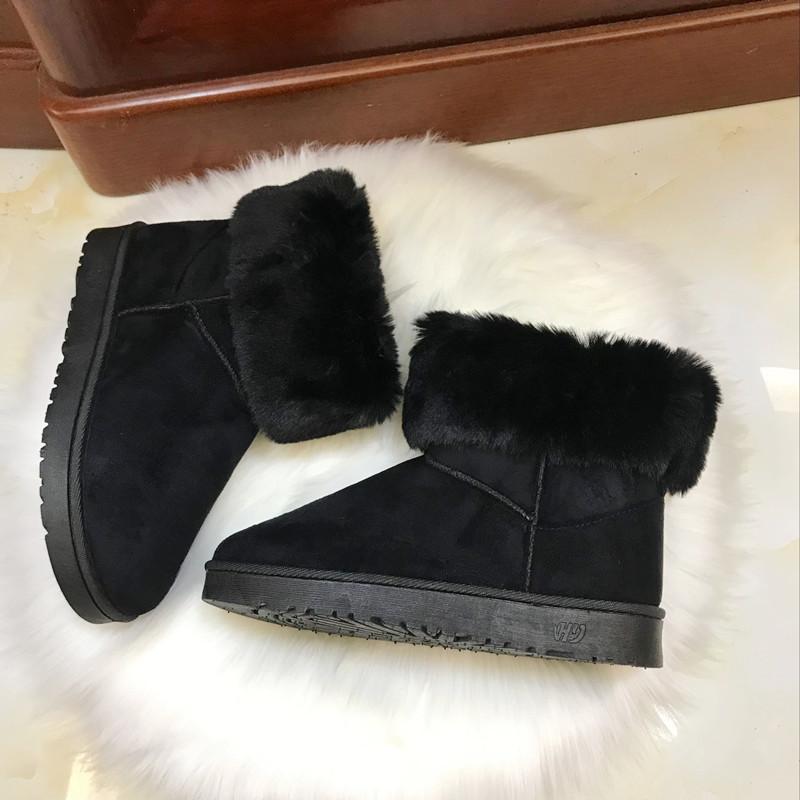 Snow boots women's winter fur to keep warm, thickened student short boots thick-soled velvet short tube women's cotton boots winter models