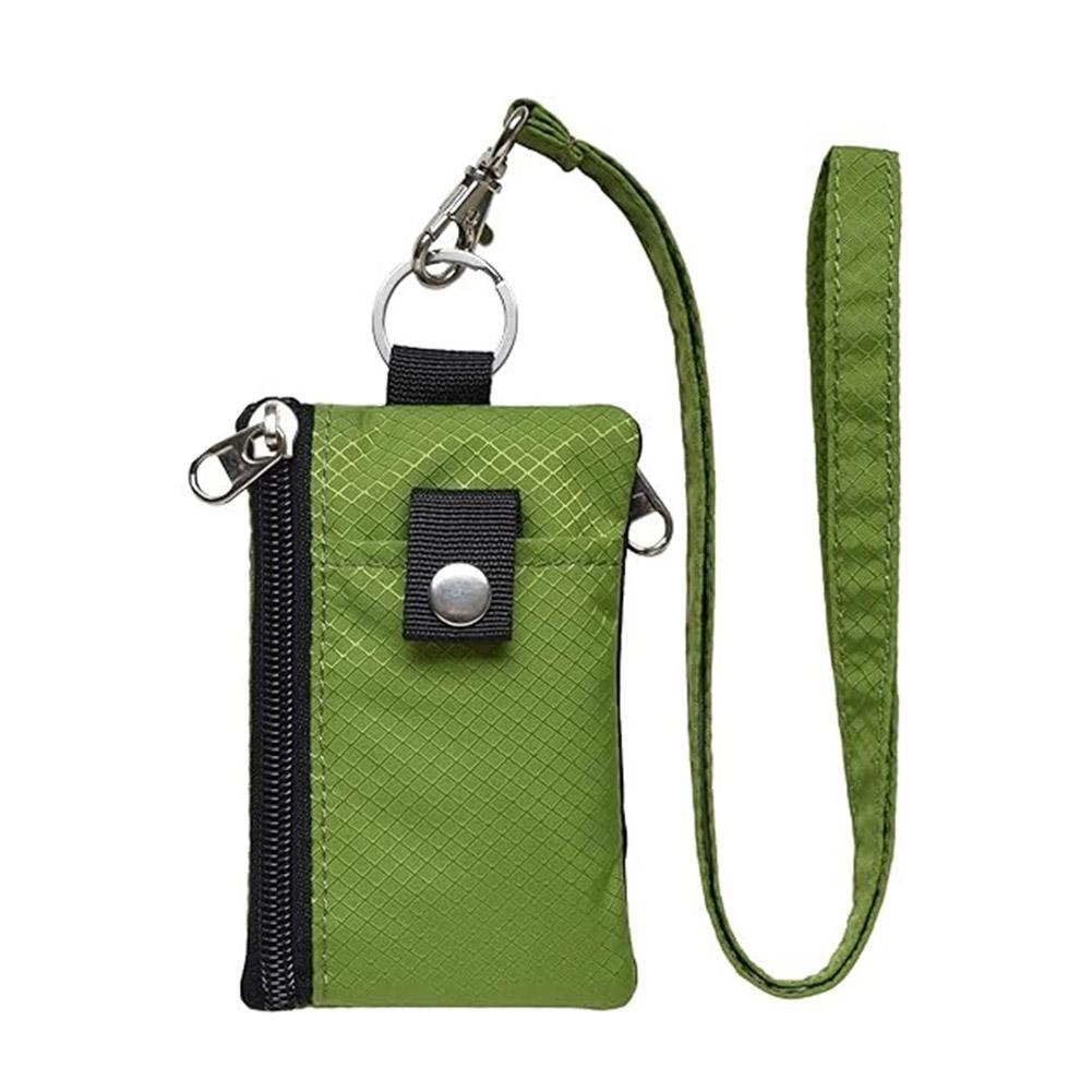 

Waterproof Blocking Small Wallet Portable Adjustable Lanyard With ID Window Keychain Lightweight Minimalist Card Organizer