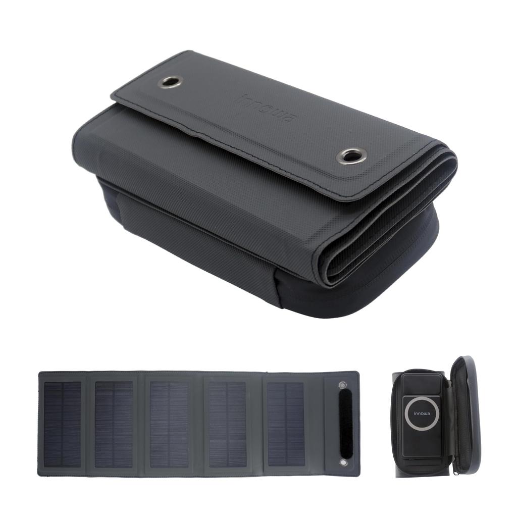 innowa Magnetic Wireless Charging Set Solar Panel Fast Wireless Charging up to Ideal for Disaster Preparedness and Outdoor Activities 2-in-1 (Portable