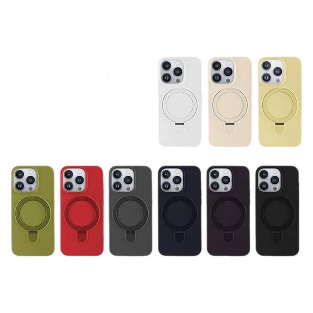 Compatible with Apple IPhone 15 Pro Max, Magnetic Stand, Liquid Silicone Phone Case, IPhone 17 with Support Point Protective Case