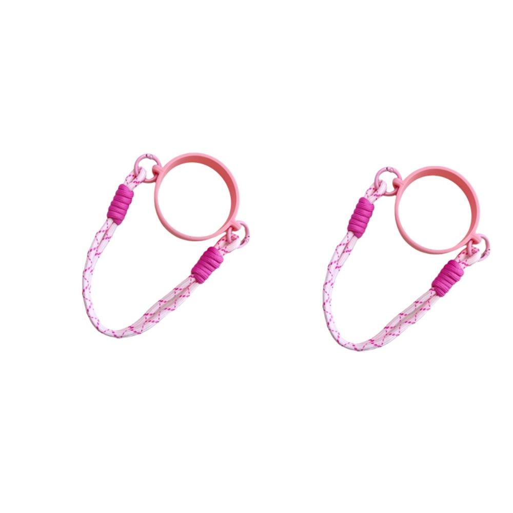 

2PCS Reusable Water Bottle Handle Strap Silicone Ring Water Cup Holder Strap Travel Style B