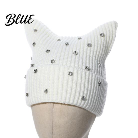 Cozy Headwear for Crochet Headgear Women Girls Ear Hat Girls Cat Striped Slouchy Retro Style
