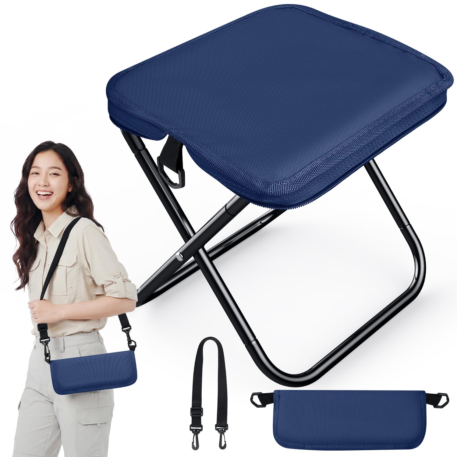 Folding Chair Outdoor Chair material for enhanced Camping Chair Folding Chair Lightweight Portable 445g Compact 1000D Oxford Aluminum Alloy Load