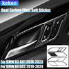 Real Carbon Fiber Car Accessories Door Handle Frame Decorative Cover Soft Sticker For BMW X3 G01 2018- X4 G02 -2024