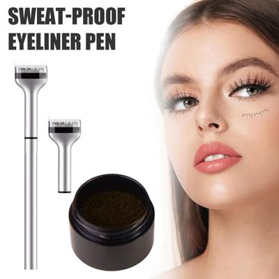 1Set Lower Eyelash Stamp Eyeliner Kit Waterproof Smudge-Proof Sweat-proof Eyeliner Pen Long Lasting Bottom Lash Stamp Beginner Women Eyes Makeup Tools