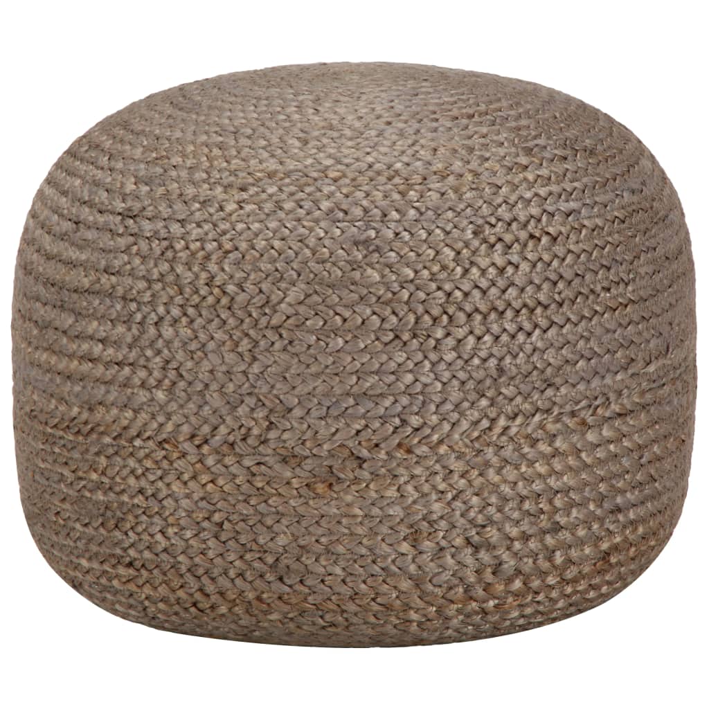 Handcrafted Footstool Light Grey 45 x 30 cm Jute