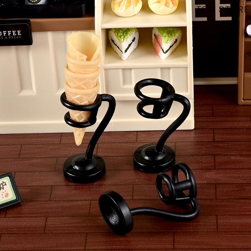 Miniature Ice Cream Stand Ice Cream Cone Holder Model Decor Toy Dollhouse Accessories