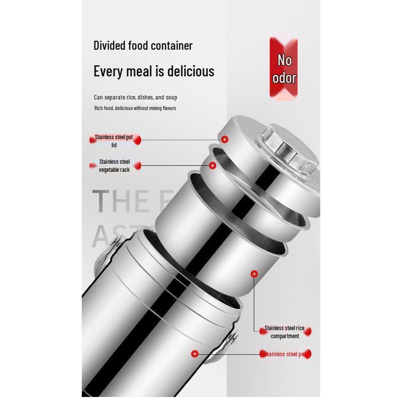 Double-Layer Stainless Steel Insulated Lunch Box - Large Capacity Bento Box for Adults