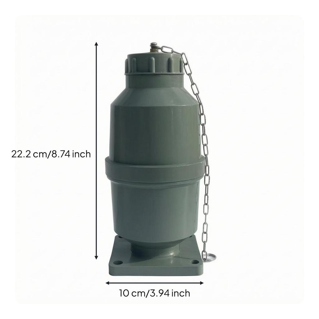 Marine Drainage Drain with Tethered Cap | Resistant Construction, Secure Threaded Connection, Boat