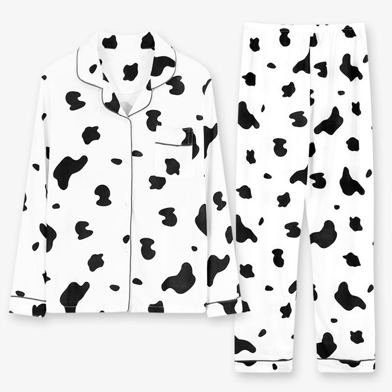 Women's Spring Autumn Home Furnishing Pajamas Sleepwear Set Long Sleeve Pants Set Casual Breathable Sleep Home Furnishing