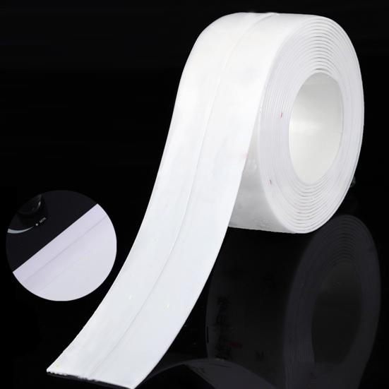 Cinta de calafateo autoadhesiva, sellador impermeable, tira de calafateo, pelar y pegar, Protector de borde de azulejo de pared de ducha para baño y cocina