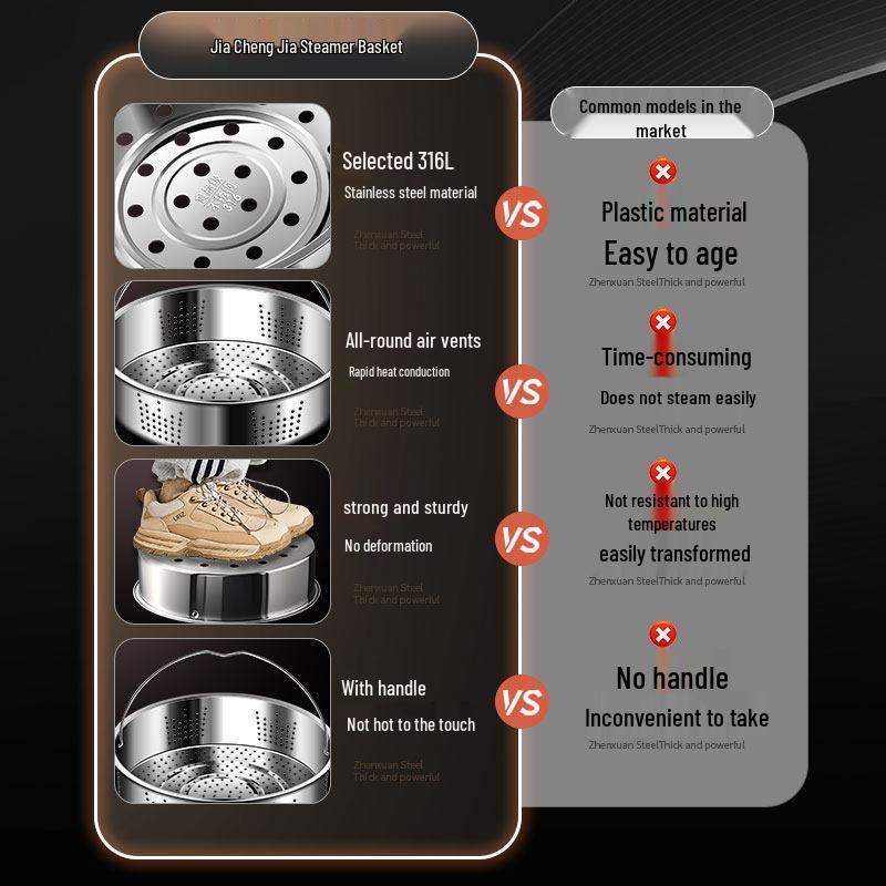 ZISIZ 316 Stainless Steel Rice Cooker Steamer
