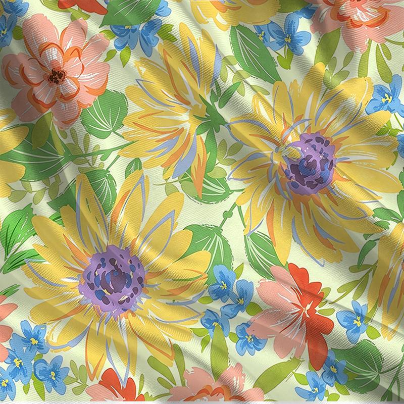 Women's Ins Style Colorful Floral Short Sleeve Top - Soft Fabric Loose Fit Casual Versatile Daily T-Shirt
