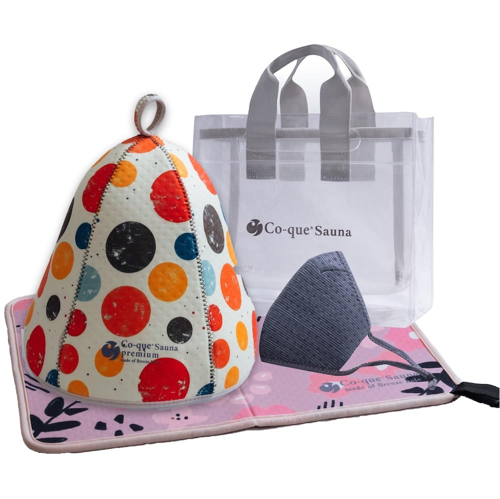 

Sauna Preparation Set Gift Set retro pink dark [co-que] 4-piece (JP, Alphabet, L, hat dot/mat flower/mask gray)