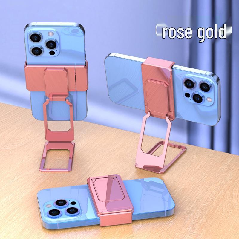 Adjustable Folding Mobile Phone Stand with Clip, Telescopic Desktop Holder, Portable Rotating Ring, Customizable Logo.