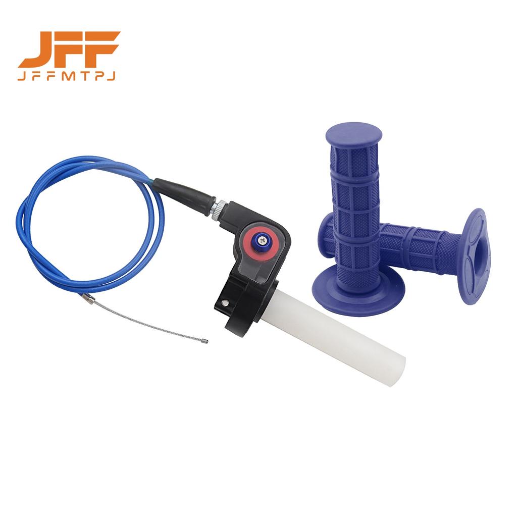 Motorcycle visual 1/4 Quick Turn Throttle Grips Settle twist gas throttle handle+980MM Throttle Cable Dirt Pit Bike Motocross Throttles 2