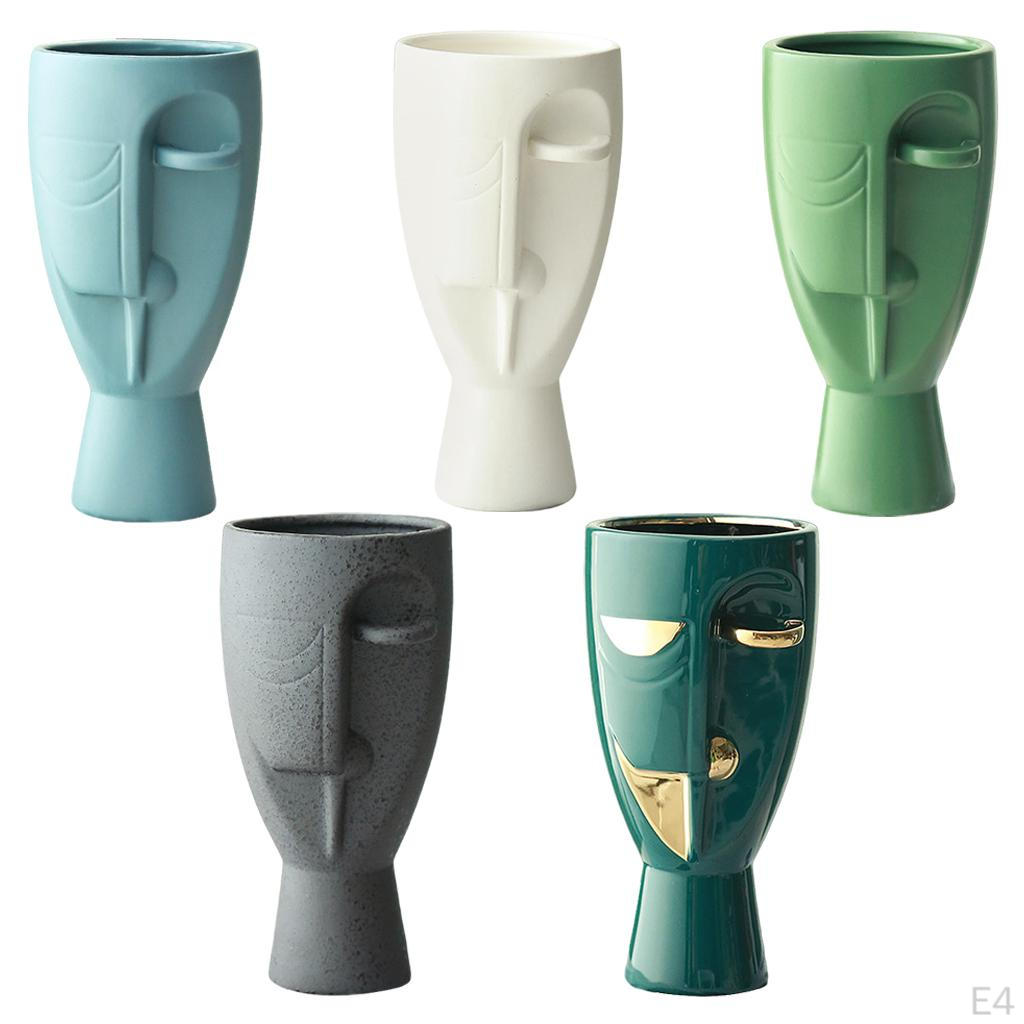 Vase, Head and Center Piece Flower Decorative Bud Vase Modern Ceramic Planter