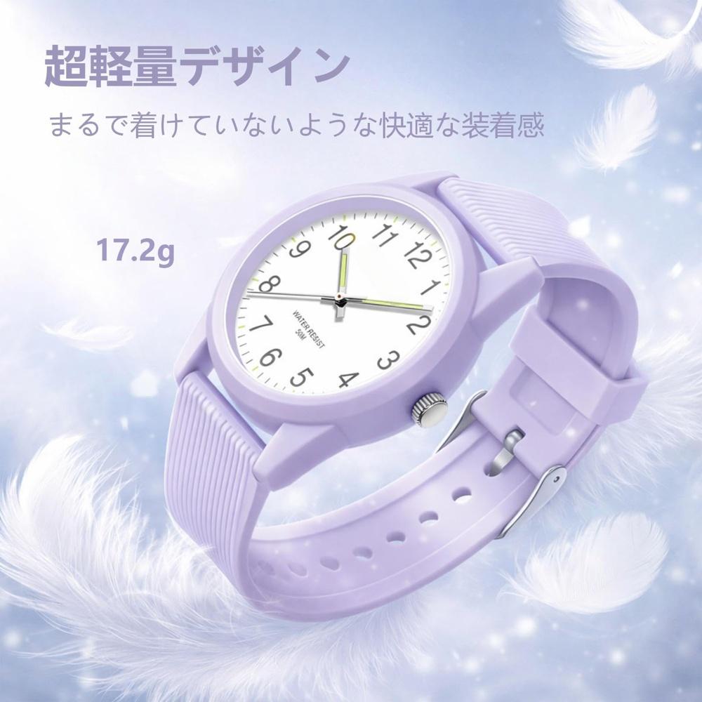 [Wristwatch for exams/exams] Wristwatch ladies, analog, 50M waterproof, outdoor/daily use, breathable and flexible, luminous, stylish, commuting to