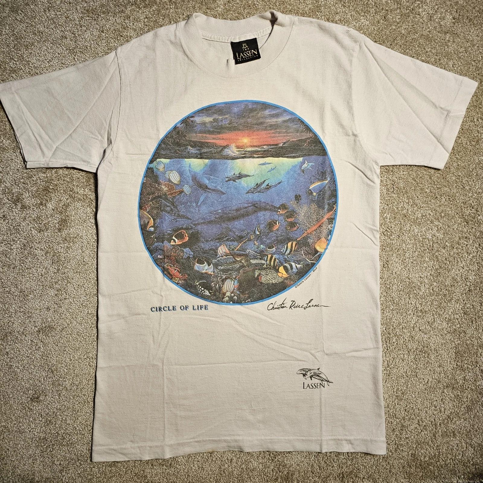 

Vtg 90s Christian Lassen Circle of Life Official T-shirt Mens M Grunge Ocean Y2k S