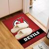 Jersey Devils Logo Floor Mat for Living Room, Game Rooms, Office, Bedroom, Office Floor Mat Playful Design, Christmas Fan Gifts