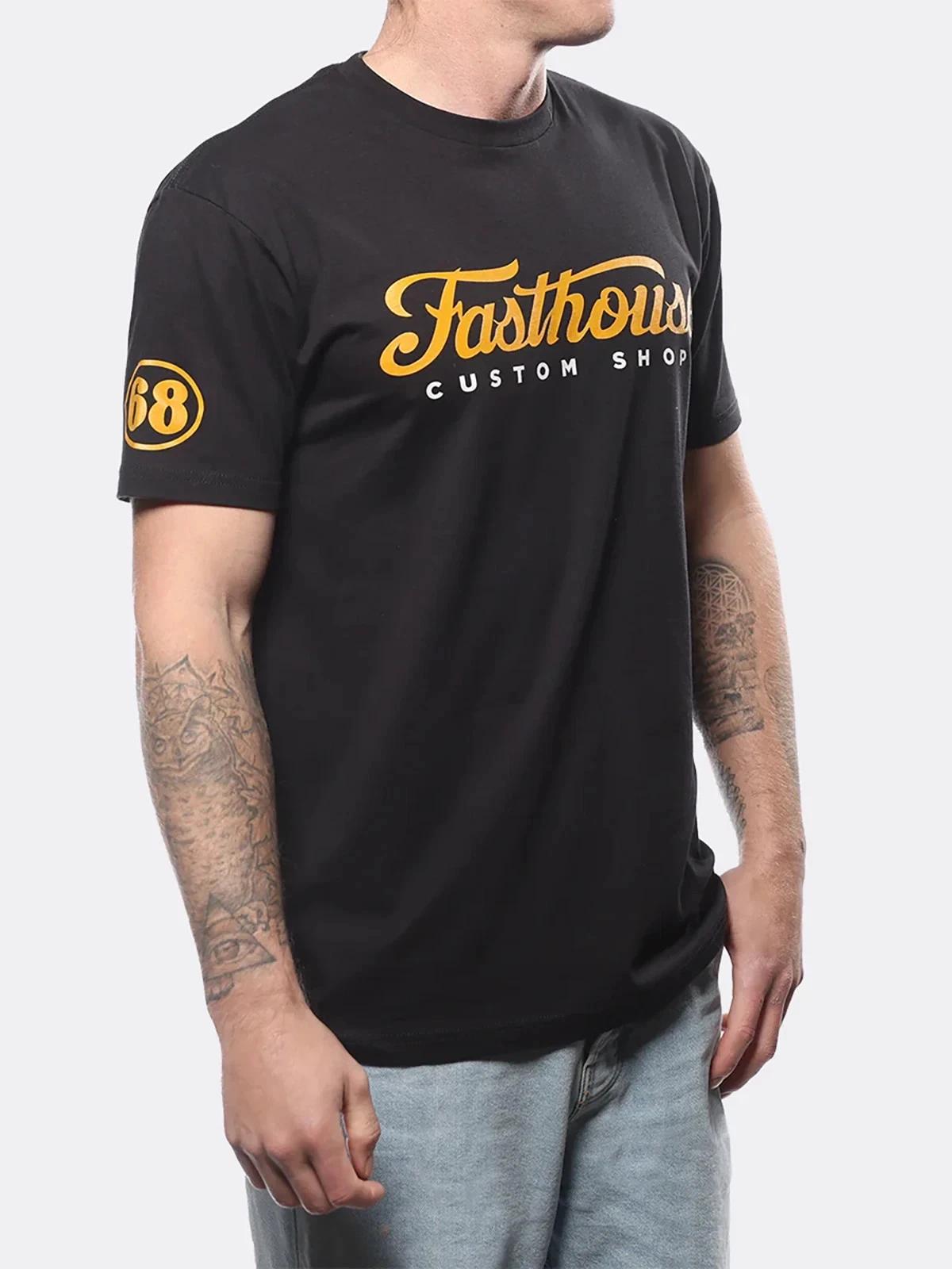 Fasthouse Men s Morris Short Sleeve T-shirt Custom Shop 68 Motocross MX FMX Tee L