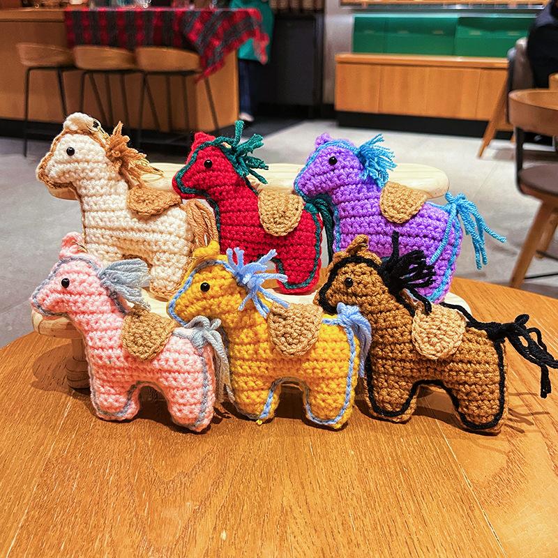 1pc Trendy Plush Crocheted Pony for Women with Cute Charm Decorative Accessory for Keys Bags & Backpacks New Year Gift Bag Charm