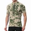 Herren Kurzarm Radtrikot Atmungsaktiv Schnelltrocknend Rundhalsausschnitt Reißverschluss Vorne Leichtes Sportshirt für Outdoor-Fahrten