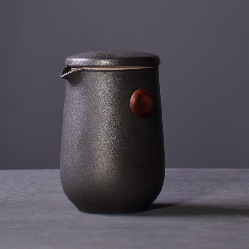 

350 мл Керамический чайник в японском стиле Большой фильтр Защита от ожогов Чайный сервиз чёрный