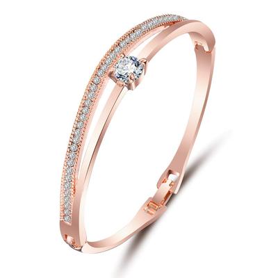 Modischer, stilvoller Armreif mit 18 Karat Roségold vergoldetem Kristall für Damen