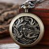 3D Drachen Mechanische Taschenuhr Anhängerkette Luxus Steampunk Skelett Graviert Römische Ziffern Uhr für Männer Frauen Taschenuhren