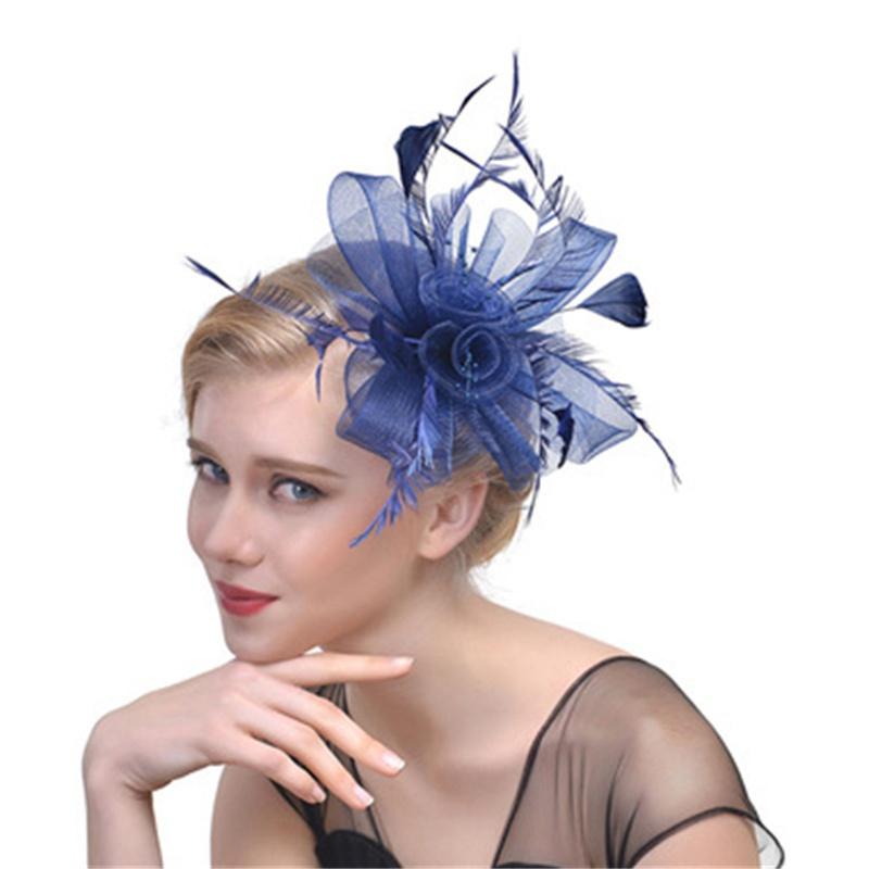 Feather Headdress Handmade Feather Banquet Personal Photo Top Hat Hair Boutique Mesh Feather Headwear Accessories
