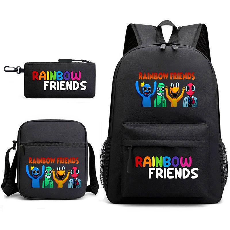 Rainbow Friends Surrounding Backpack Elementary School Student Starry Sky School Bag Three-piece Set
