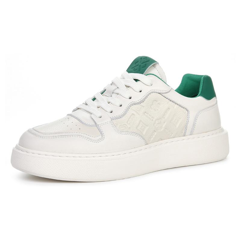 Leather board shoes men's shoes winter new breathable casual shoes first layer cowhide men's white shoes