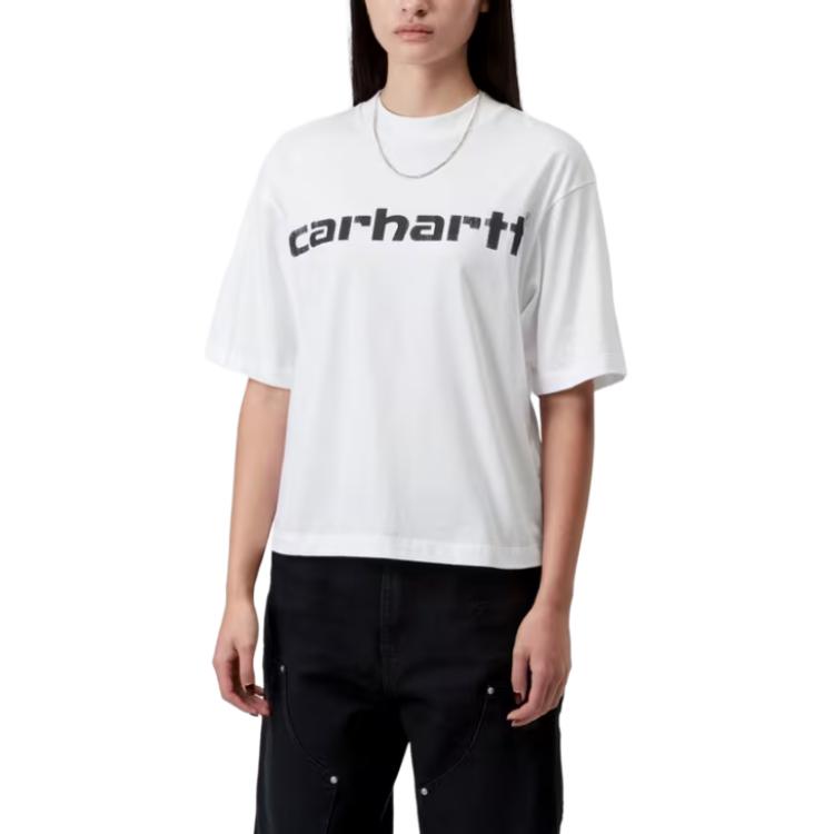Carhartt WIP Womens S/S Archive Script T-Shirt Comfortable Simple Round Neck Short Sleeve Women tops I036042-02-XX