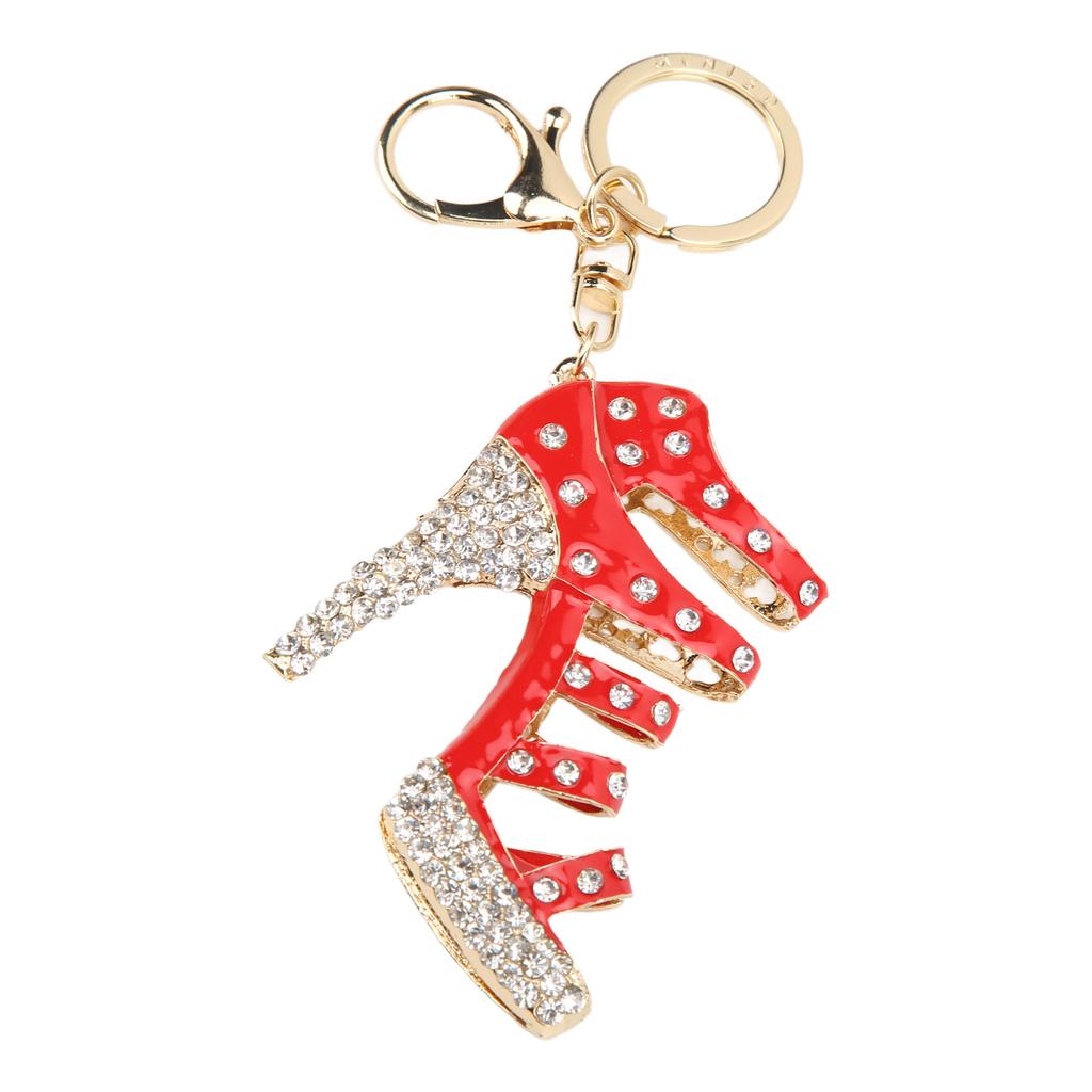 Rhinestone Keychain High Heeled Shoe Shape Cute Jewelry Bag Purse Pendant Accessories