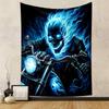 "Flaming Skull Rider on Motorcycle" Patterned Tapestry Decorative Wall Hanging, Home Bedroom Living Room Decor