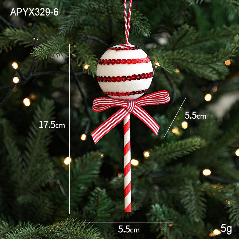 Christmas Tree Candy Ornaments Festive Candy Cane and Lollipop Decorations Hanging Pendants for New Year Home Party Scenes