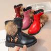 New Girls Short Boots Versatile Plush Cute Spring Autumn New Kids Fashion Casual Boots Drop Shipping Children Boots PU 2024 Chic